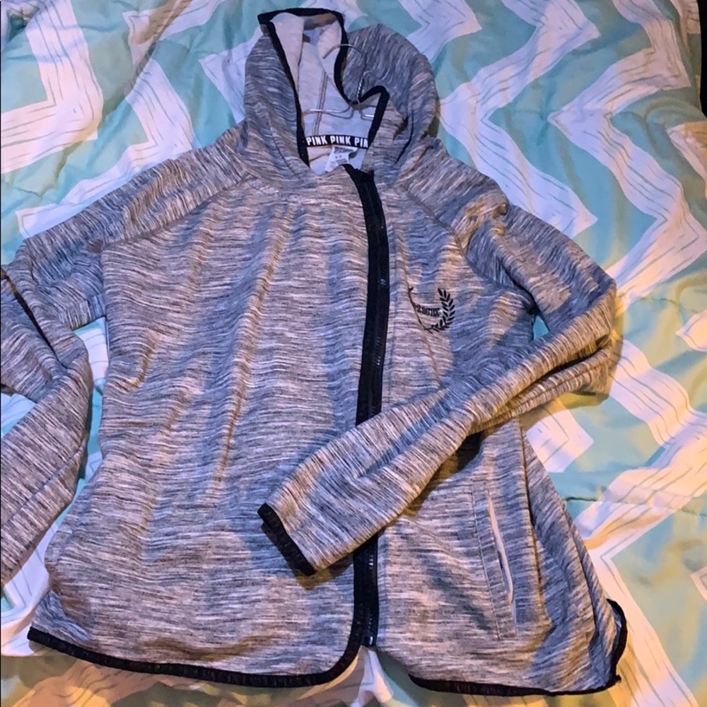 Gray Pink Side Zip Jacket